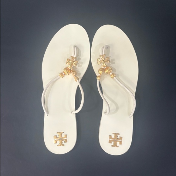Tory Burch Shoes - Tory Burch Gold and White Women's Sandals